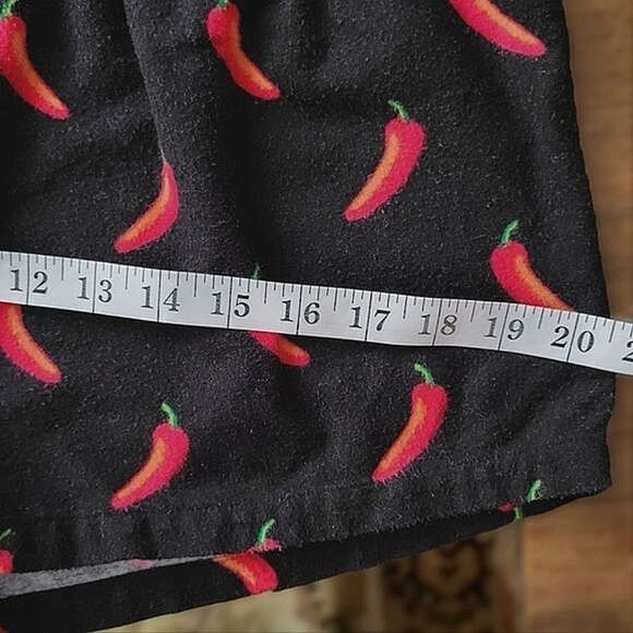 F21 black chili print fleece sleep shorts - Picture 8 of 10